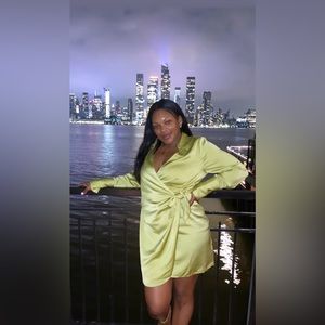 H&M satin wrap dress.